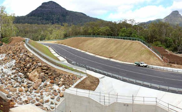 The new roadway and drainage at Clayton's Gully.